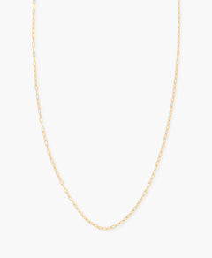Micro Paperclip Chain Necklace 30" in Gold