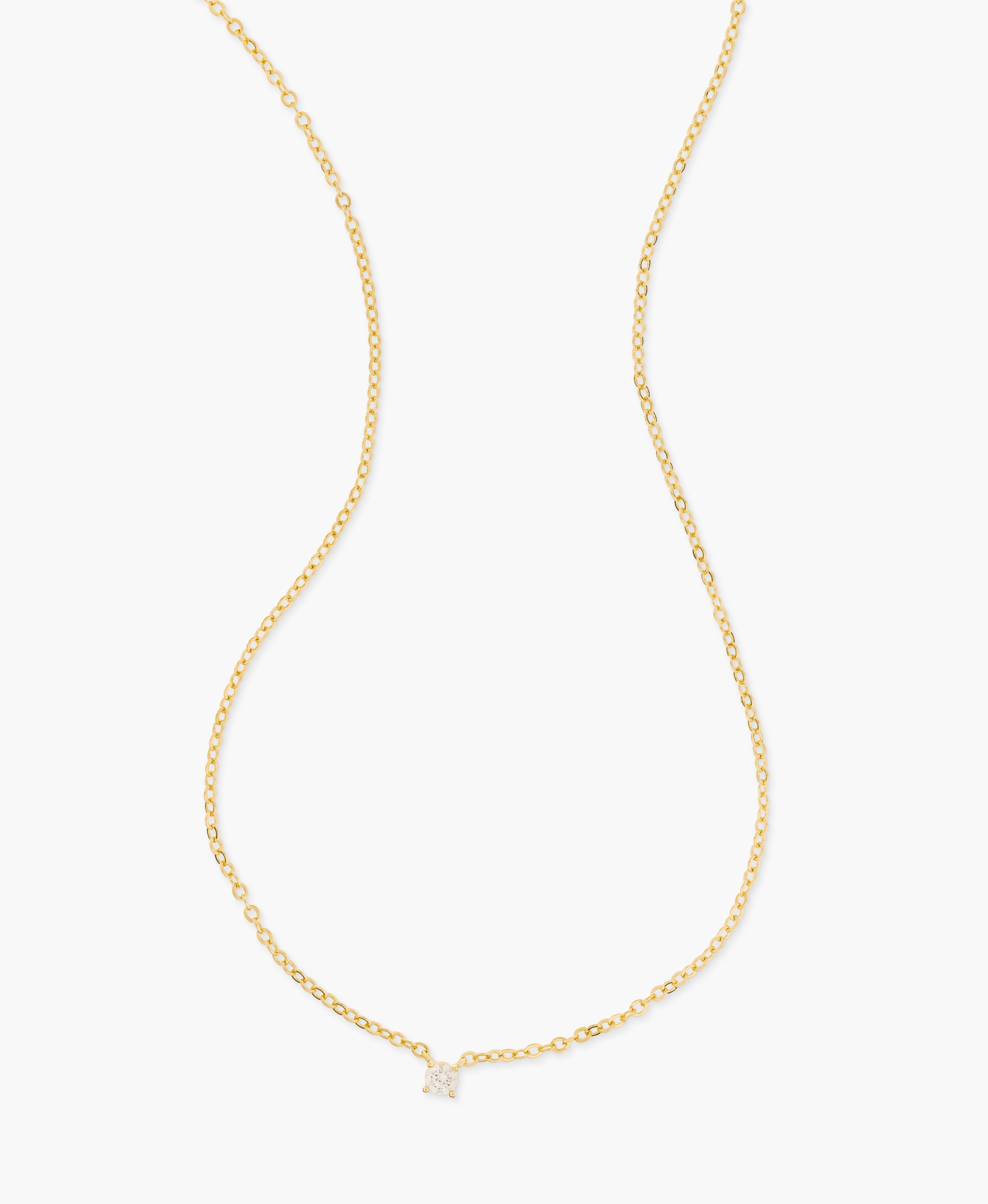 CZ Solitaire Chain Necklace