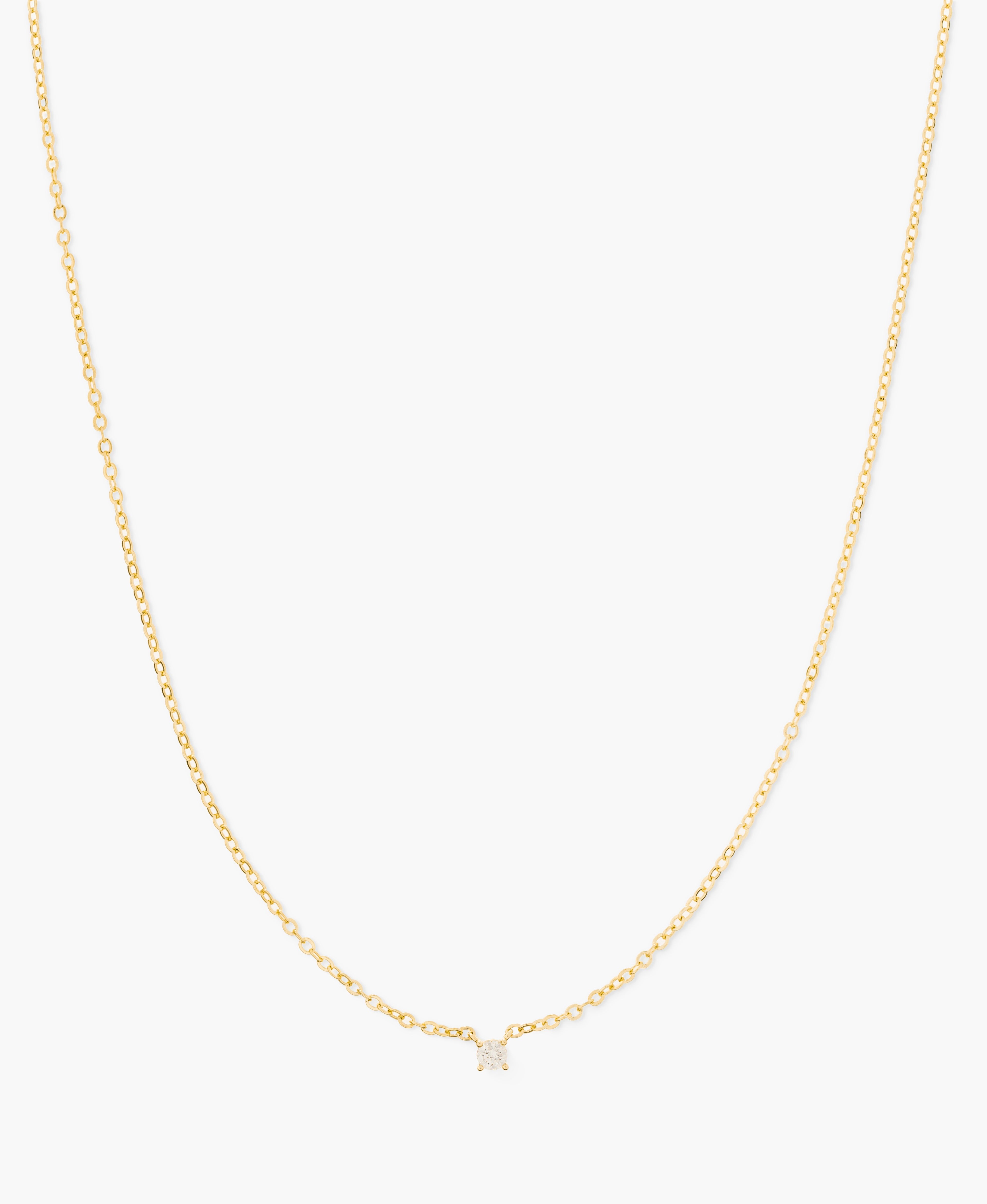 CZ Solitaire Chain Necklace