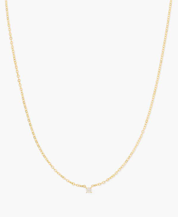 CZ Solitaire Chain Necklace