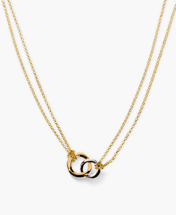 Interlocking Two-Tone Circle Necklace
