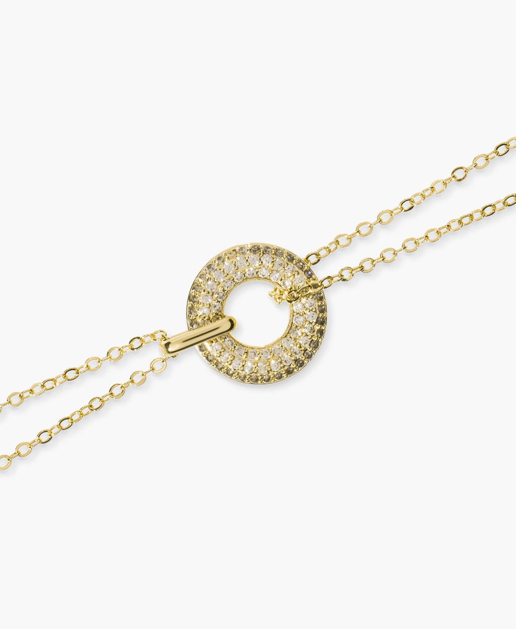Pavé Circle Pendant Necklace
