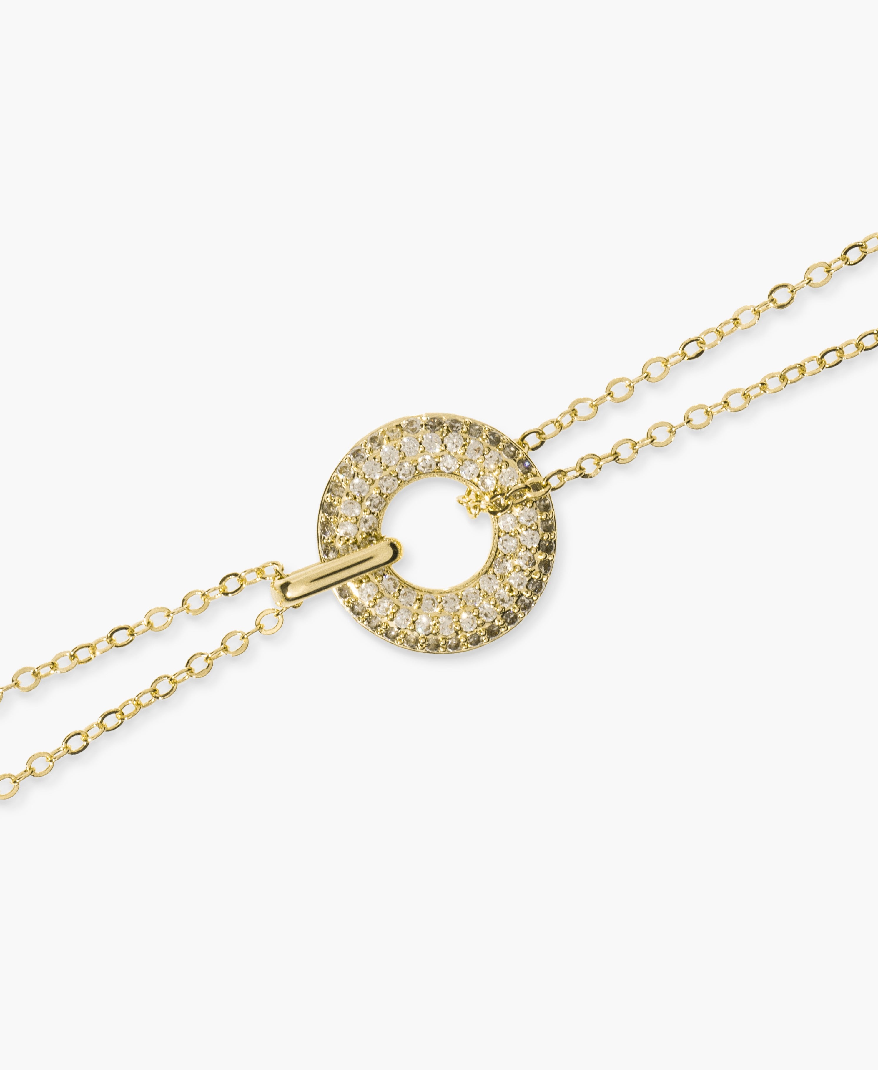 Pavé Circle Pendant Necklace