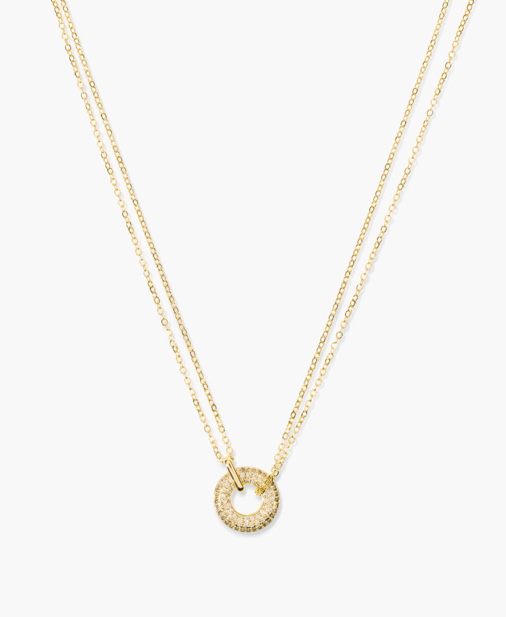 Pavé Circle Pendant Necklace
