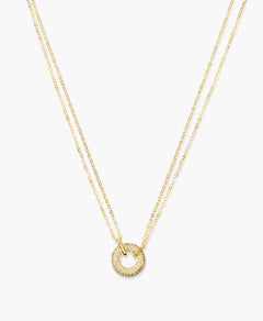 Pavé Circle Pendant Necklace