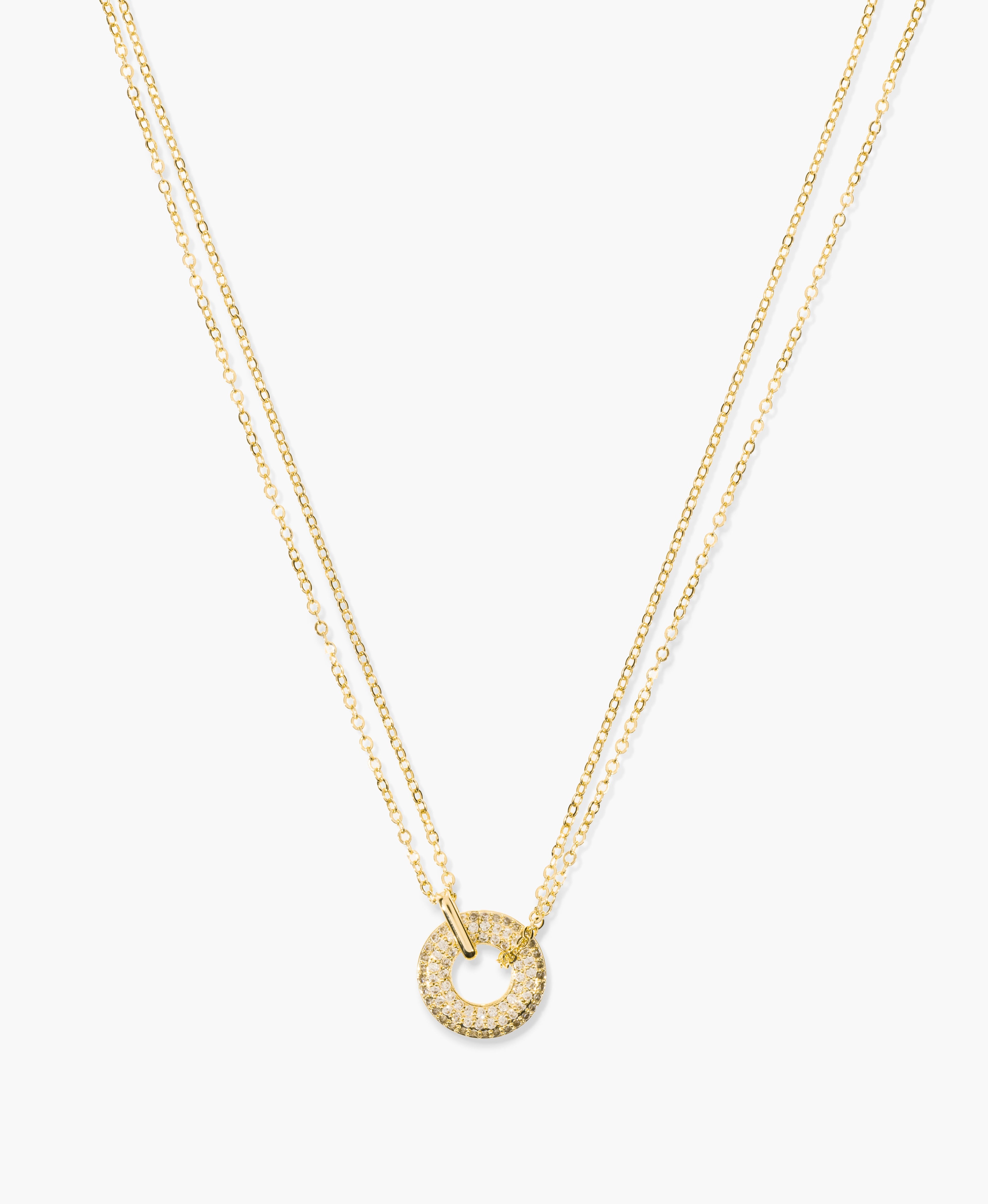 Pavé Circle Pendant Necklace