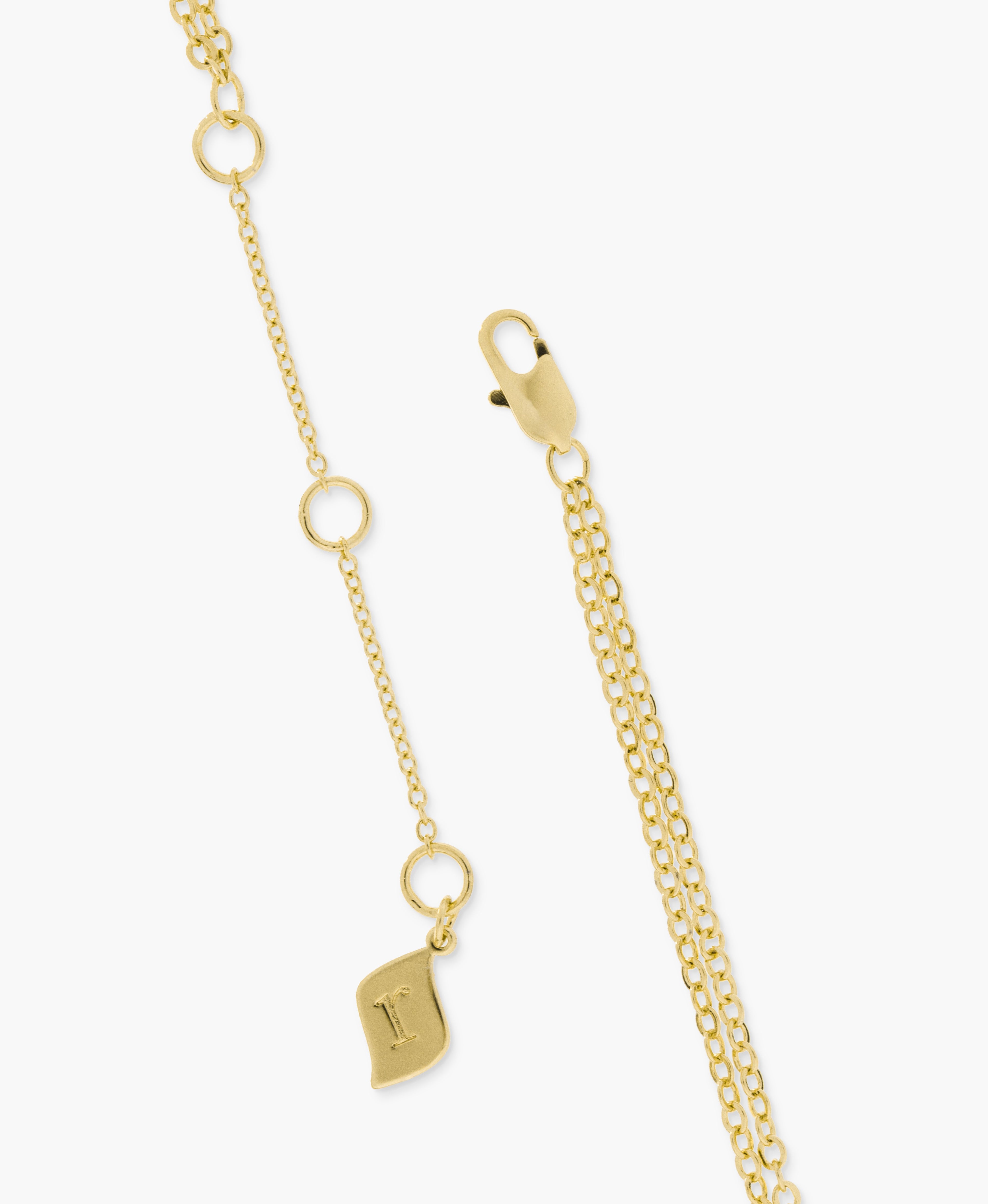 Sculpted Circle Double Chain Necklace