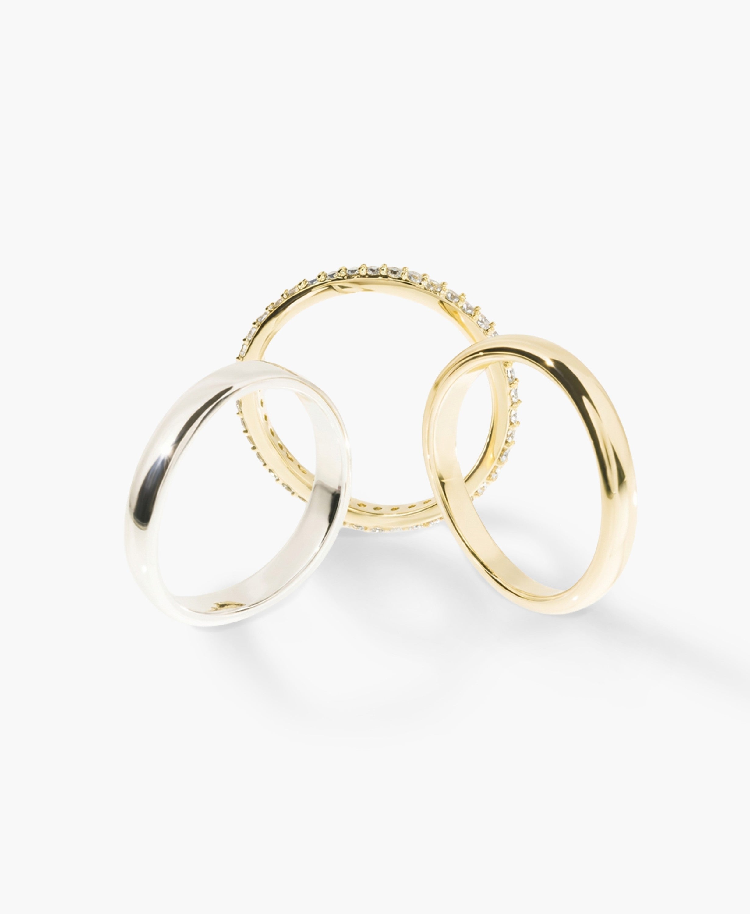 Mixed Stack Band Ring Set
