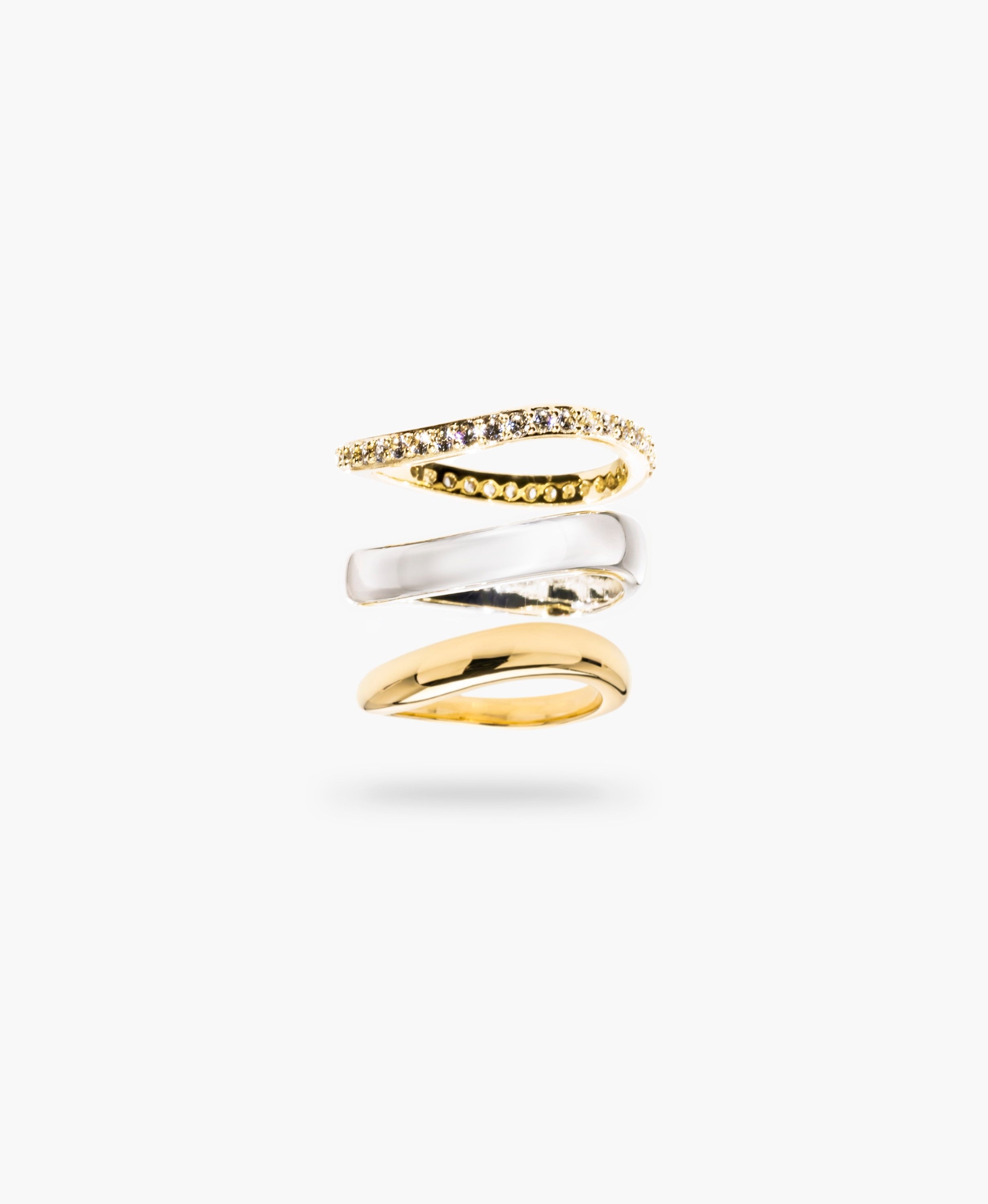 Mixed Stack Band Ring Set