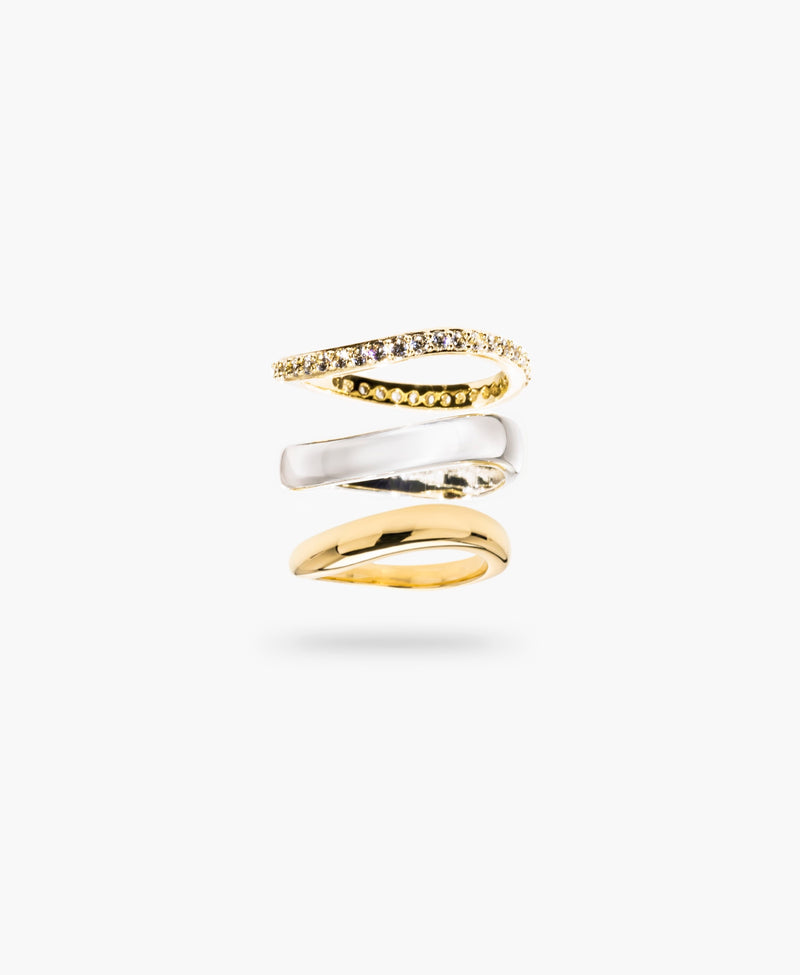 Mixed Stack Band Ring Set